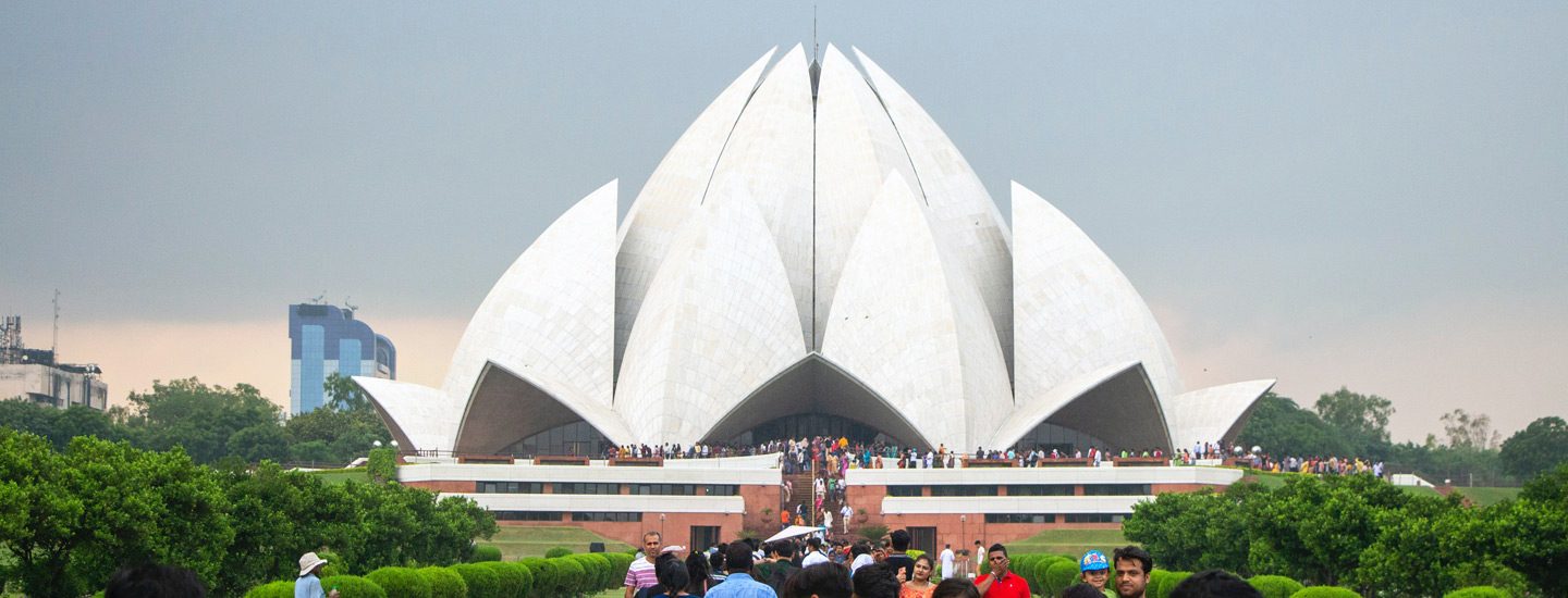Vista de los monumentos históricos de Delhi, capital de la India
