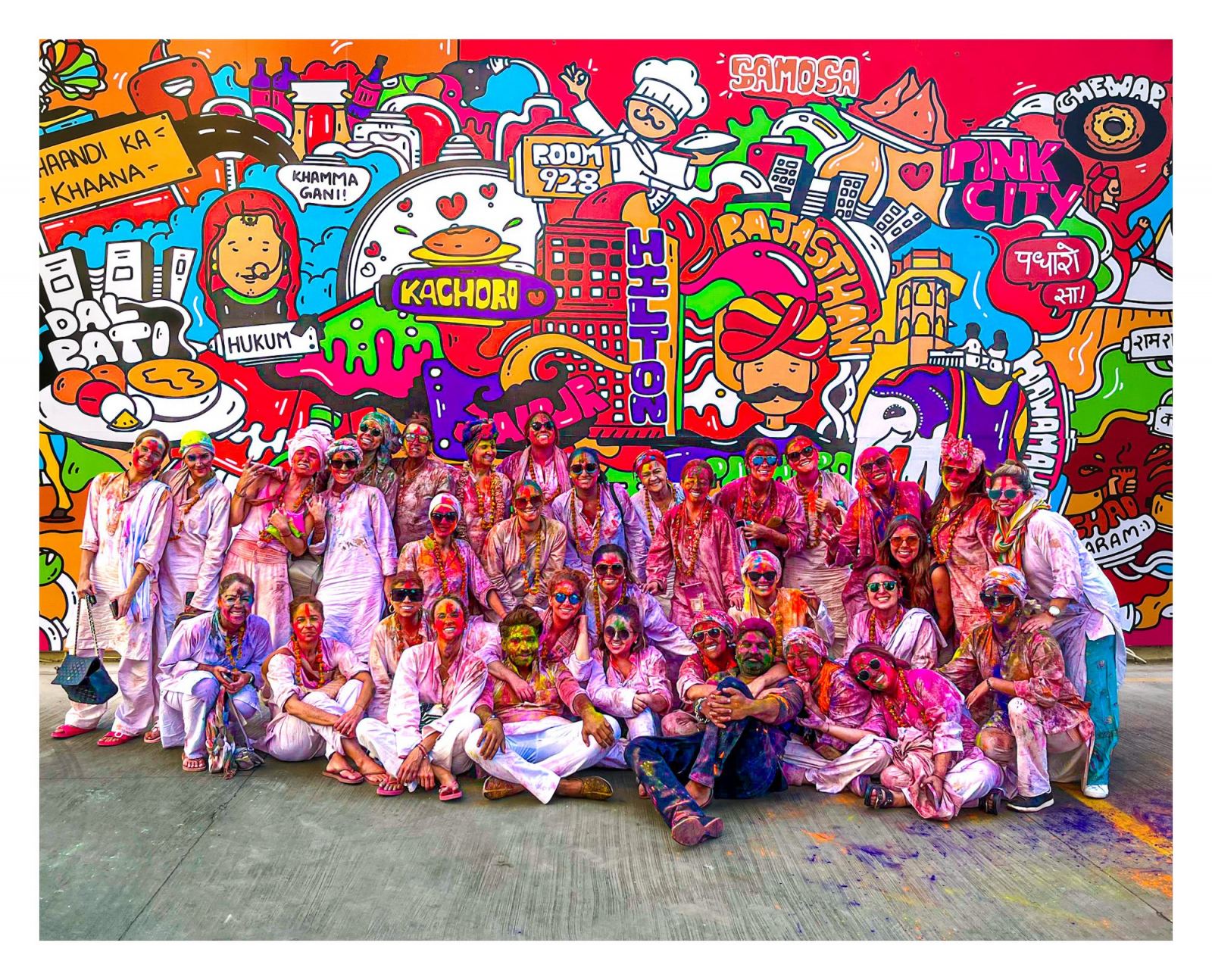 Celebración del festival Holi de los colores en la India
