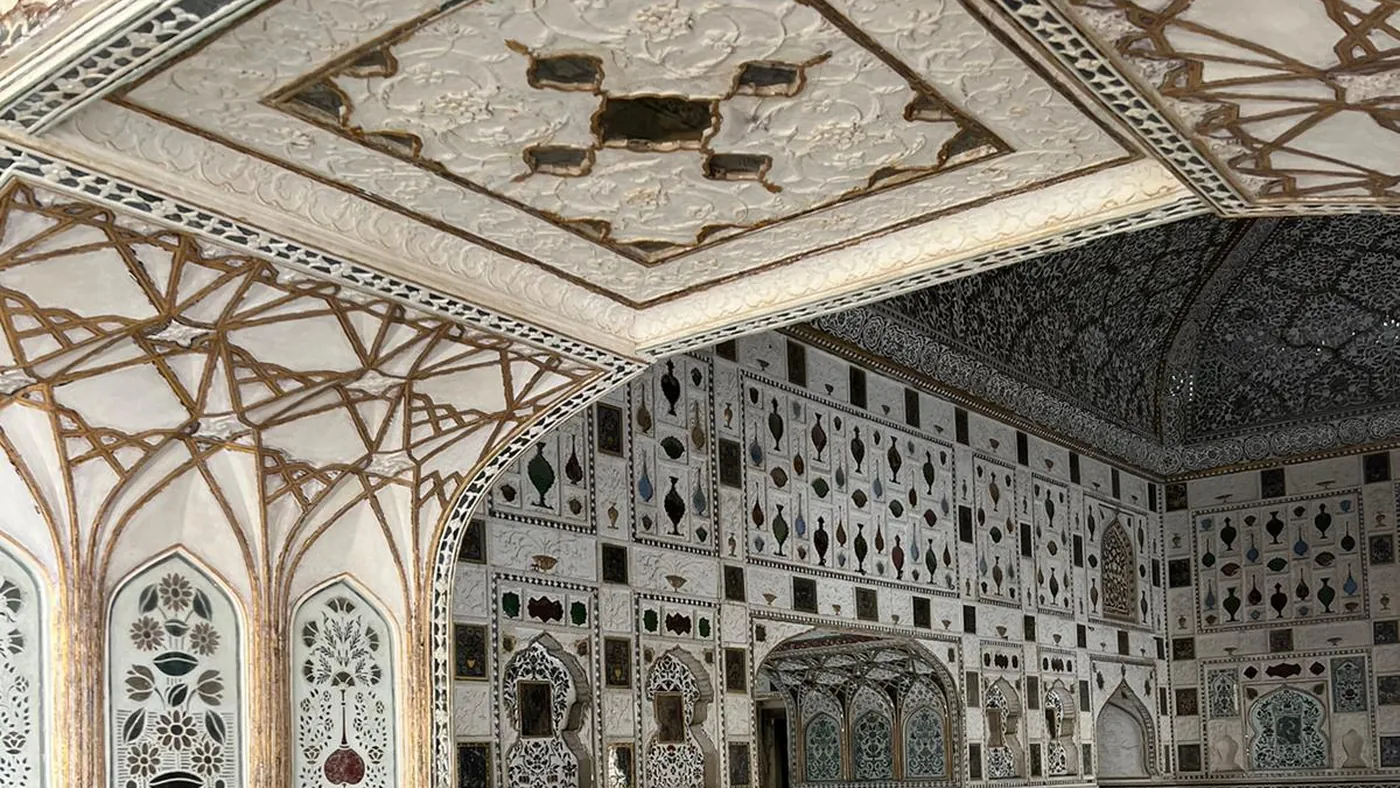 Los espejos del Sheesh Mahal en el Fuerte Amber, Jaipur