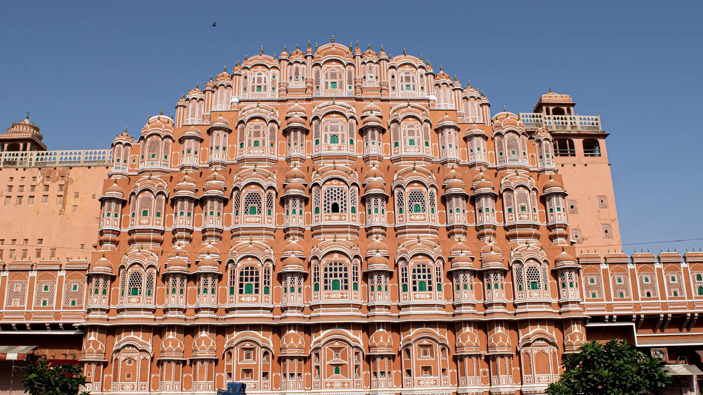 Fachada del Hawa Mahal, el Palacio de los Vientos, Jaipur